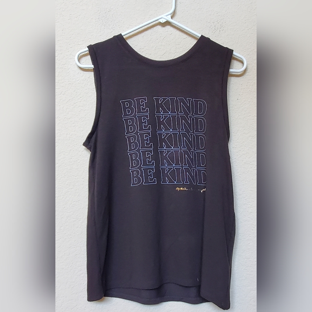 Spiritual Gangster Black "Be Kind" Artsy Muscle Shirt. Size Small